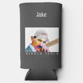 Enfriador De Latas Slim Gracioso retrato Tesla