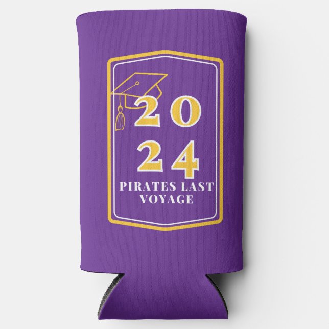 Enfriador De Latas Slim Grad Koozie 2024 - Morado (Anverso)