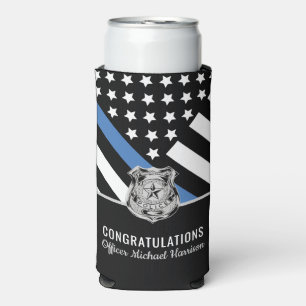Enfriador De Latas Slim Graduación de la Academia de la Línea Azul delgada
