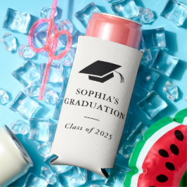 Enfriador De Latas Slim Graduación Simple Clásica en Blanco y Negro