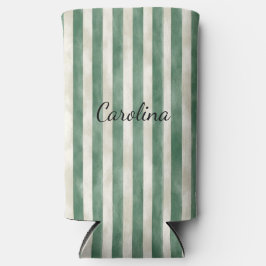 Enfriador De Latas Slim Green Cream Stripes