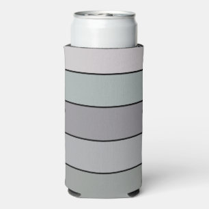 Enfriador De Latas Slim Gris Verde Con Rayas Negras En Papel Acuarela