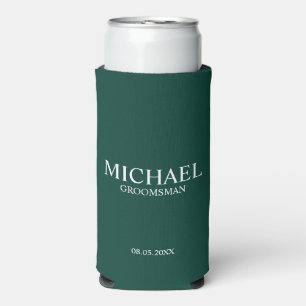Enfriador De Latas Slim Groomsman personalizado moderno