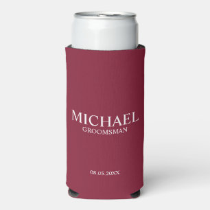 Enfriador De Latas Slim Groomsman personalizado moderno