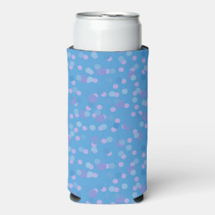 Enfriador De Latas Slim grupos de lunares rosados, azules y morados