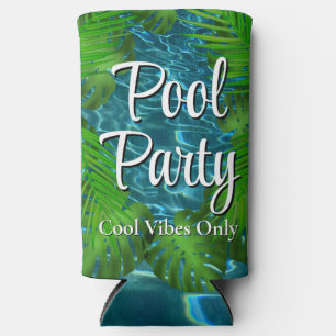 Enfriador De Latas Slim Guay Pool Fiesta vibes hojas de palma
