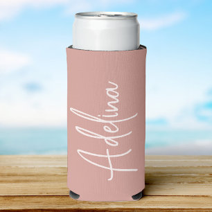 Enfriador De Latas Slim Guión elegante Nombre personalizado Chicas Viaje a