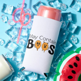 Enfriador De Latas Slim Halloween Boos and Brets - Puede contener diversió