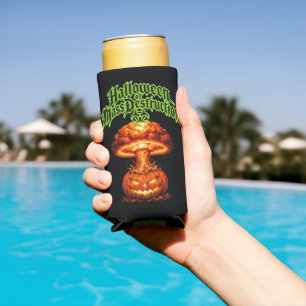 Enfriador De Latas Slim Halloween de Destrucción Nuclear Jack-o'-Lant