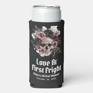 Enfriador De Latas Slim Halloween Skull Love At First Fright Bridal Shower
