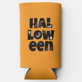 Enfriador De Latas Slim Halloween Typography