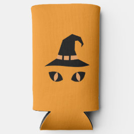 Enfriador De Latas Slim Halloween witchy cat