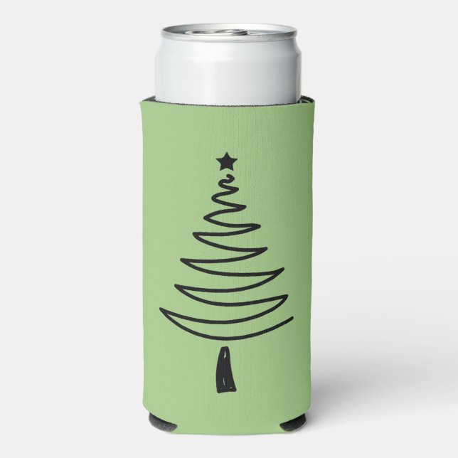 Enfriador De Latas Slim Hand Drawn christmas tree (Reverso Agua con Gas)