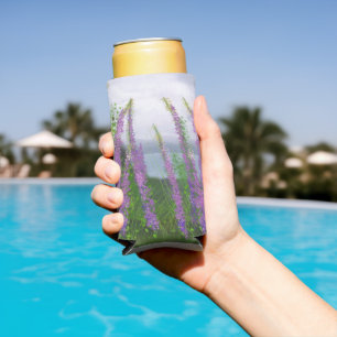 Enfriador De Latas Slim Hermosas Flores de Lupino Junto al Lago
