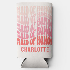 Enfriador De Latas Slim Hinchada de honor rosa de estilo moderno y jovenci