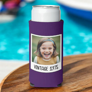 Enfriador De Latas Slim Hito de cosecha de vintage Foto Keepsake cumpleaño