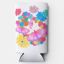 Enfriador De Latas Slim I Love Flowers. Butterfly Dream