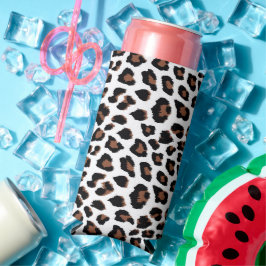 Enfriador De Latas Slim Impresión de leopardo blanco