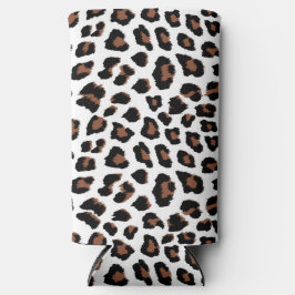 Enfriador De Latas Slim Impresión de leopardo blanco