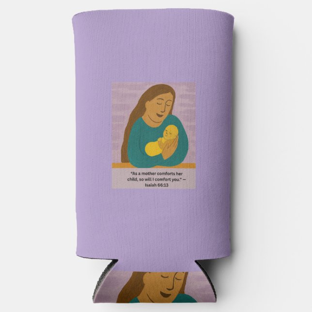 Enfriador De Latas Slim Isaiah 66:13 Comforting Mother and Baby Postcard (Anverso)