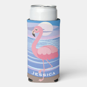 Enfriador De Latas Slim Isla Tropical Flamingo