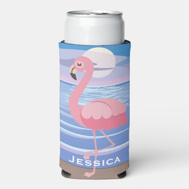 Enfriador De Latas Slim Isla Tropical Flamingo (Frente Agua con Gas)
