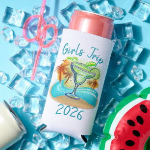 Enfriador De Latas Slim Isla Tropical Personalizada