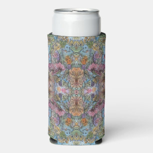 Enfriador De Latas Slim Jardín de flores acuarela elegante y chic