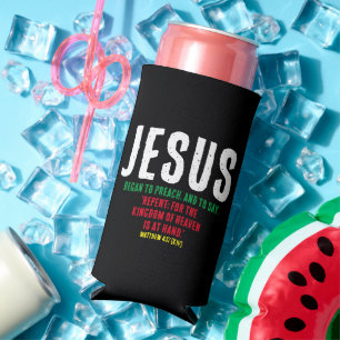 Enfriador De Latas Slim "JESÚS Comenzó A Predicar". Mateo 4:17 - 19 de jun