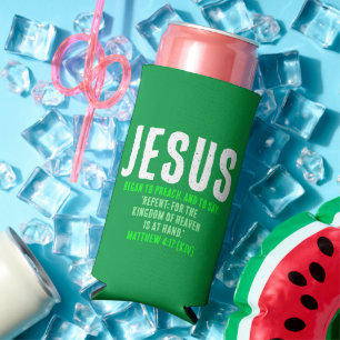 Enfriador De Latas Slim "JESÚS Comenzó A Predicar". Mt. 4:17 - St. Patrick