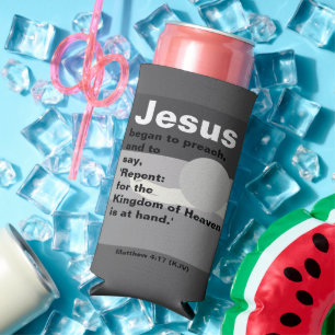 Enfriador De Latas Slim Jesús Empezó A Predicar. Mateo 4:17 Atardecer gris