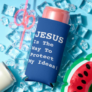Enfriador De Latas Slim "¡JESÚS Es La Forma De Proteger Mis Ideas!" - Dive