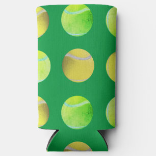 Enfriador De Latas Slim Jugador de patrón de bola de tenis amarillo amaril