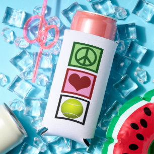 Enfriador De Latas Slim Jugador de tenis amante de la paz