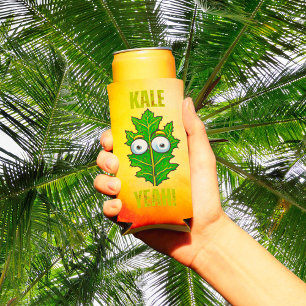 Enfriador De Latas Slim Kale Yeah Funny Veggie Pun 12oz