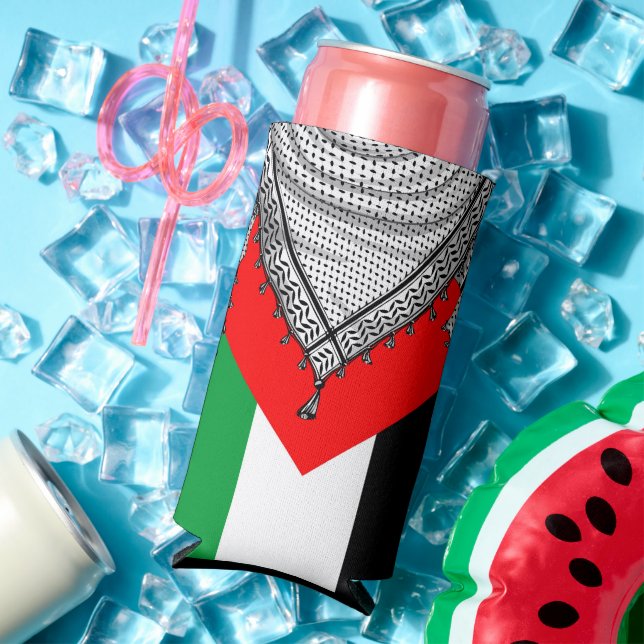 Enfriador De Latas Slim Keffiyeh palestino Scarf tejido tradicional (Verano in situ)