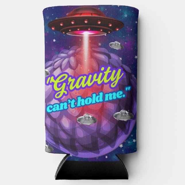 ENFRIADOR DE LATAS SLIM LA GRAVEDAD NO PUEDE SOSTENERME (Anverso)