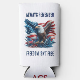 Enfriador De Latas Slim La libertad patriótica monogramada no es libre con