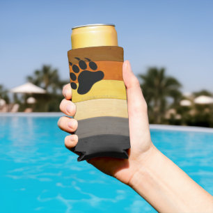 Enfriador De Latas Slim La textura del suelo de madera de la bandera del O