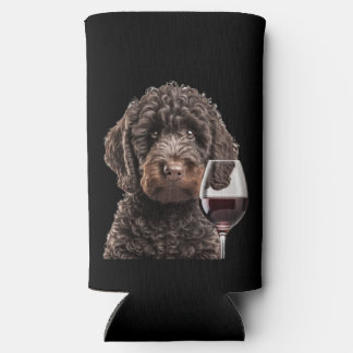 Enfriador De Latas Slim Labradoodle Goldendoodle wine seltzer beer coozie