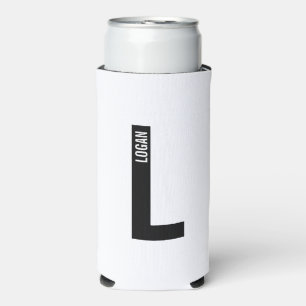 Enfriador De Latas Slim Lata de cerveza moderna personalizada con monogram