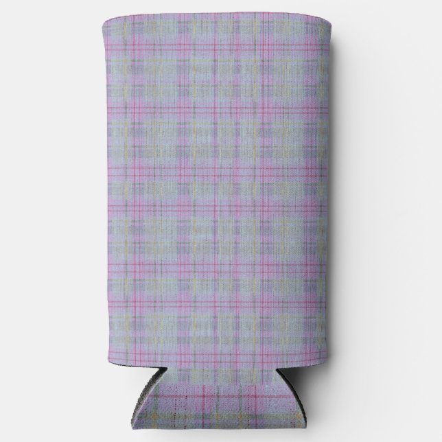 Enfriador De Latas Slim Lavender Plaid Harmony  (Anverso)