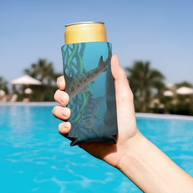 Enfriador De Latas Slim Leopard Shark can cooler (Piscina in situ)