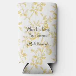 Enfriador De Latas Slim Limoncillos Amarillos Blancos Elegantes
