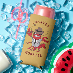 Enfriador De Latas Slim Lobster Mobster 🦞 Funny Personalizado Gangster