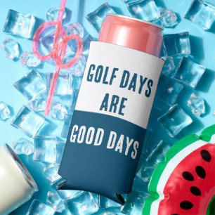 Enfriador De Latas Slim "Los Días Del Golf Son Buenos Días". Gracioso. Azu