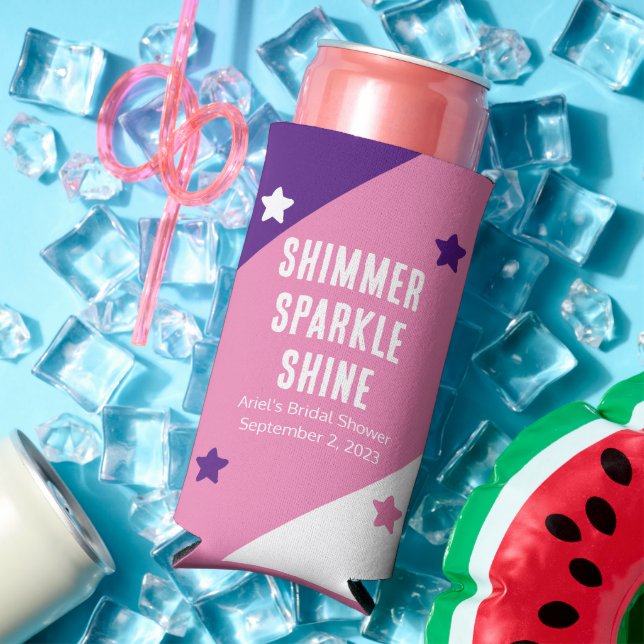 Enfriador De Latas Slim Los graciosos "Shimmer Sparkle Shine" favorecen la (Verano in situ)