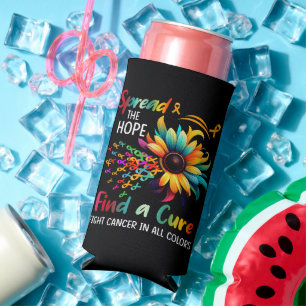Enfriador De Latas Slim Luchar contra el cáncer en Flor de girasol para en