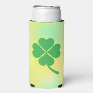 Enfriador De Latas Slim Lucky Four Leaf Shamrock Design-87906