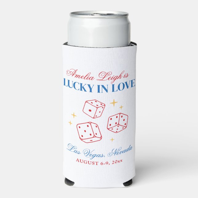 Enfriador De Latas Slim Lucky In Love Las Vegas Bachelorette (Frente Agua con Gas)